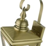 27372-01 2 Light Antique Brass Outdoor Medium Wall Lantern with Brushed Nickel Finish Cluster-Lighting LumensLantern