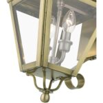 27372-01 2 Light Antique Brass Outdoor Medium Wall Lantern with Brushed Nickel Finish Cluster-Lighting LumensLantern