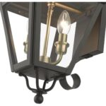 27372-07 2 Light Bronze Outdoor Medium Wall Lantern with Antique Brass Finish Cluster-Lighting LumensLantern