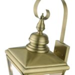 27373-01 3 Light Antique Brass Outdoor Large Wall Lantern with Brushed Nickel Finish Cluster-Lighting LumensLantern