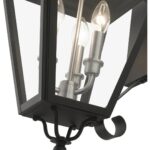 27373-04 3 Light Black Outdoor Large Wall Lantern with Brushed Nickel Finish Cluster-Lighting LumensLantern