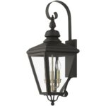 27373-07 3 Light Bronze Outdoor Large Wall Lantern with Antique Brass Finish Cluster-Lighting LumensLantern