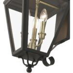 27373-07 3 Light Bronze Outdoor Large Wall Lantern with Antique Brass Finish Cluster-Lighting LumensLantern