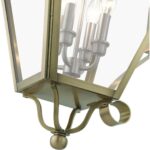 27374-01 4 Light Antique Brass Outdoor Extra Large Wall Lantern with Brushed Nickel Finish Cluster-Lighting LumensLantern