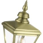 27375-01 3 Light Antique Brass Outdoor Large Post Top Lantern with Brushed Nickel Finish Cluster-Lighting LumensLantern