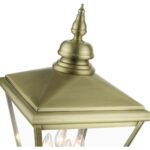 27376-01 4 Light Antique Brass Outdoor Extra Large Post Top Lantern with Brushed Nickel Finish Cluster-Lighting LumensLantern