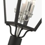 27376-04 4 Light Black Outdoor Extra Large Post Top Lantern with Brushed Nickel Finish Cluster-Lighting LumensLantern