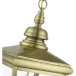 27377-01 3 Light Antique Brass Outdoor Large Pendant Lantern with Brushed Nickel Finish Cluster-Lighting LumensLantern