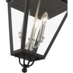 27377-04 3 Light Black Outdoor Large Pendant Lantern with Brushed Nickel Finish Cluster-Lighting LumensLantern