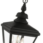 27377-04 3 Light Black Outdoor Large Pendant Lantern with Brushed Nickel Finish Cluster-Lighting LumensLantern