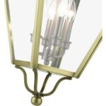 27378-01 4 Light Antique Brass Outdoor Extra Large Pendant Lantern with Brushed Nickel Finish Cluster-Lighting LumensLantern