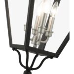 27378-04 4 Light Black Outdoor Extra Large Pendant Lantern with Brushed Nickel Finish Cluster-Lighting LumensLantern