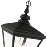 27378-04 4 Light Black Outdoor Extra Large Pendant Lantern with Brushed Nickel Finish Cluster-Lighting LumensLantern