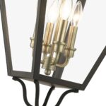 27378-07 4 Light Bronze Outdoor Extra Large Pendant Lantern with Antique Brass Finish Cluster-Lighting LumensLantern