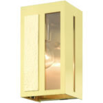 27411-12 1 Light Satin Brass Outdoor ADA Wall Lantern-Lighting LumensLantern