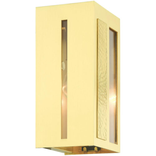 27411-12 1 Light Satin Brass Outdoor ADA Wall Lantern-Lighting LumensLantern