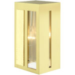 27411-12 1 Light Satin Brass Outdoor ADA Wall Lantern-Lighting LumensLantern