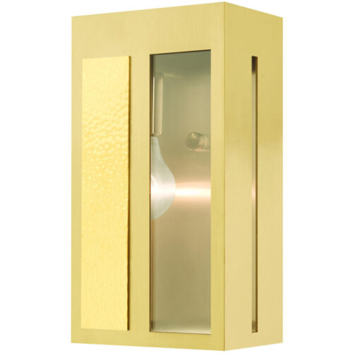 27412-12 1 Light Satin Brass Outdoor ADA Wall Lantern-Lighting LumensLantern