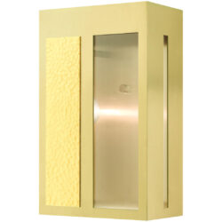 27413-12 1 Light Satin Brass Outdoor Wall Lantern-Lighting LumensLantern