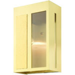 27413-12 1 Light Satin Brass Outdoor Wall Lantern-Lighting LumensLantern