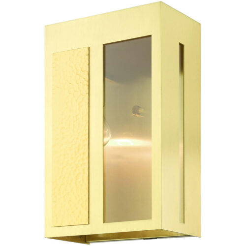 27413-12 1 Light Satin Brass Outdoor Wall Lantern-Lighting LumensLantern