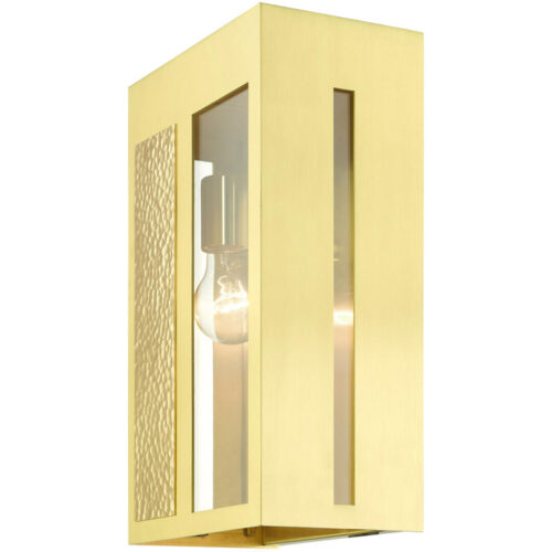 27413-12 1 Light Satin Brass Outdoor Wall Lantern-Lighting LumensLantern