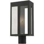 27416-04 1 Light Black Outdoor Post Top Lantern-Lighting LumensLantern