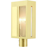 27416-12 1 Light Satin Brass Outdoor Post Top Lantern-Lighting LumensLantern