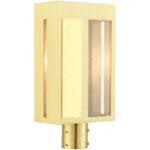 27416-12 1 Light Satin Brass Outdoor Post Top Lantern-Lighting LumensLantern