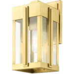 27712-08 1 Light Natural Brass Outdoor Wall Lantern-Lighting LumensLantern