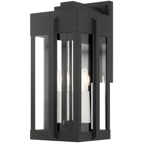 27714-04 3 Light Black Outdoor Wall Lantern-Lighting LumensLantern