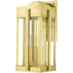 27714-08 3 Light Natural Brass Outdoor Wall Lantern-Lighting LumensLantern