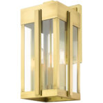 27714-08 3 Light Natural Brass Outdoor Wall Lantern-Lighting LumensLantern