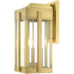 27714-08 3 Light Natural Brass Outdoor Wall Lantern-Lighting LumensLantern