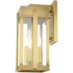 27714-08 3 Light Natural Brass Outdoor Wall Lantern-Lighting LumensLantern