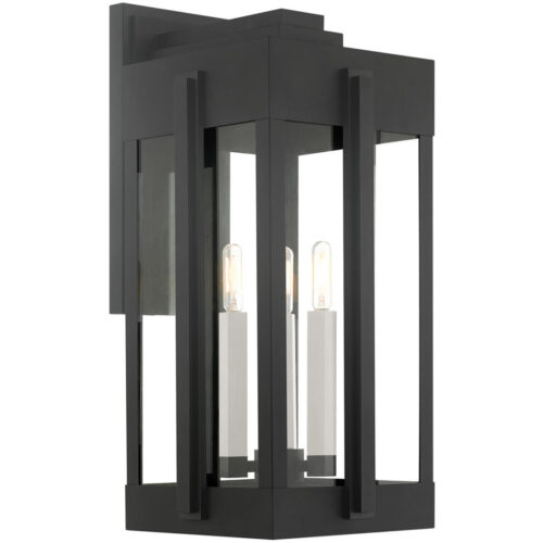 27715-04 3 Light Black Outdoor Wall Lantern-Lighting LumensLantern