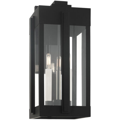 27715-04 3 Light Black Outdoor Wall Lantern-Lighting LumensLantern