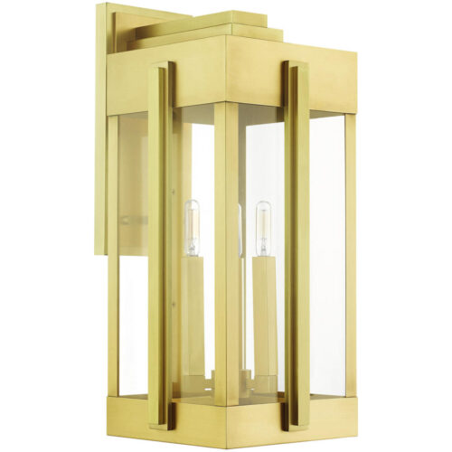 27715-08 3 Light Natural Brass Outdoor Wall Lantern-Lighting LumensLantern