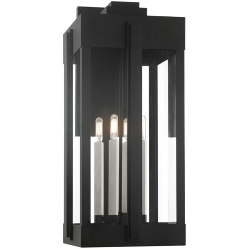 27716-04 4 Light Black Outdoor Wall Lantern-Lighting LumensLantern