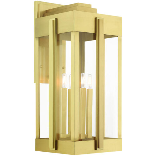 27716-08 4 Light Natural Brass Outdoor Wall Lantern-Lighting LumensLantern