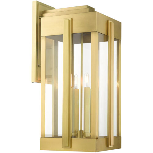 27716-08 4 Light Natural Brass Outdoor Wall Lantern-Lighting LumensLantern