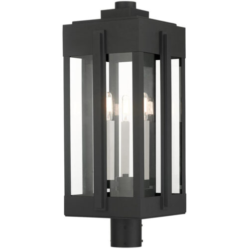 27717-04 3 Light Black Outdoor Post Top Lantern-Lighting LumensLantern