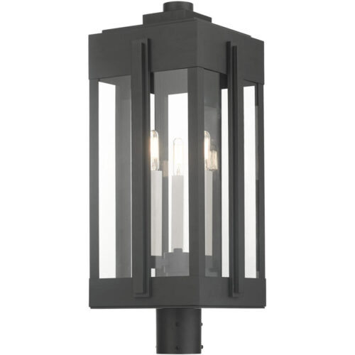 27717-04 3 Light Black Outdoor Post Top Lantern-Lighting LumensLantern