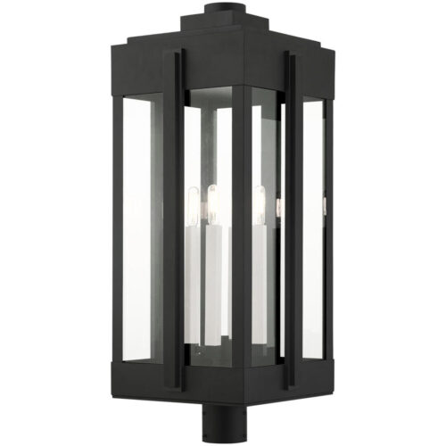 27719-04 4 Light Black Outdoor Post Top Lantern-Lighting LumensLantern