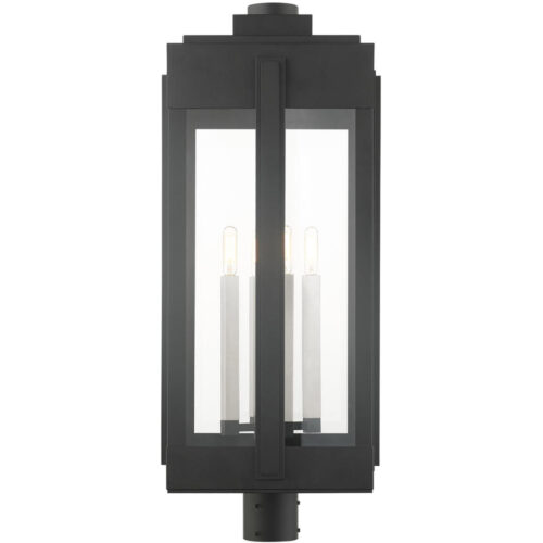 27719-04 4 Light Black Outdoor Post Top Lantern-Lighting LumensLantern