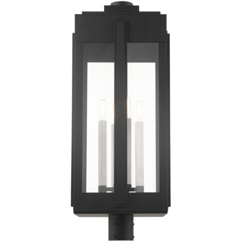 27719-04 4 Light Black Outdoor Post Top Lantern-Lighting LumensLantern