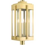 27719-08 4 Light Natural Brass Outdoor Post Top Lantern-Lighting LumensLantern