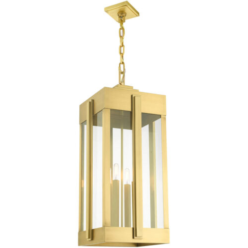 27720-08 4 Light Natural Brass Outdoor Pendant Lantern-Lighting LumensLantern