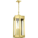 27720-08 4 Light Natural Brass Outdoor Pendant Lantern-Lighting LumensLantern