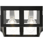 27723-04 4 Light Black Outdoor Flush Mount-Lighting LumensBath/Flush Mounts